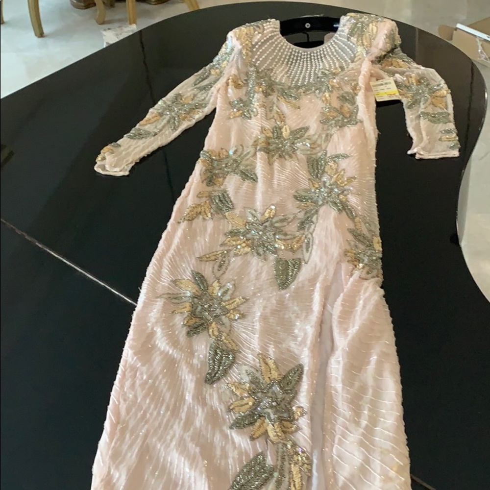 Pale pink beaded gown size 6